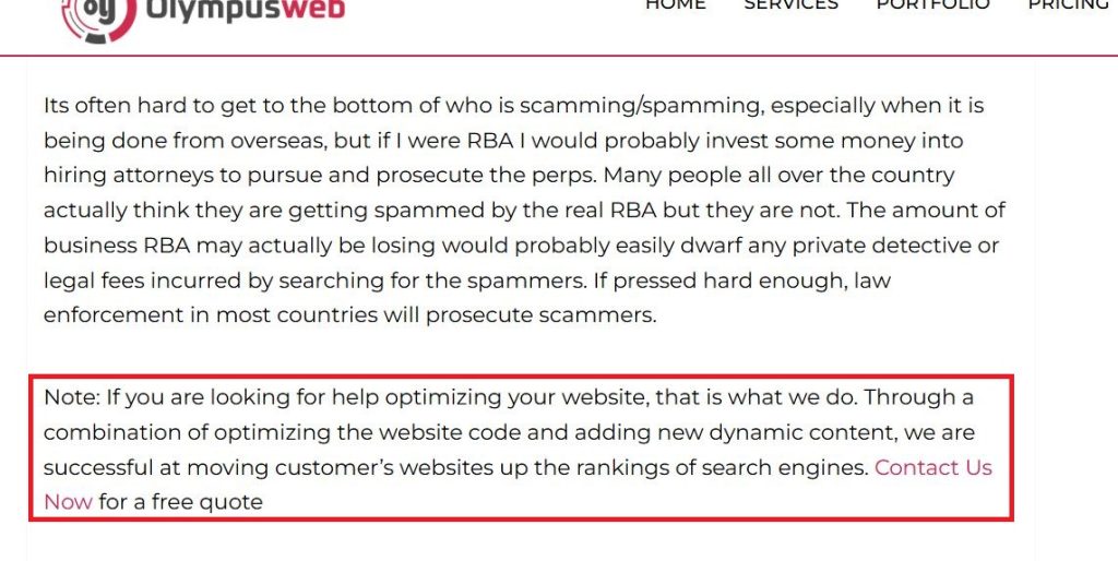 example of adding content to an already well-performing page